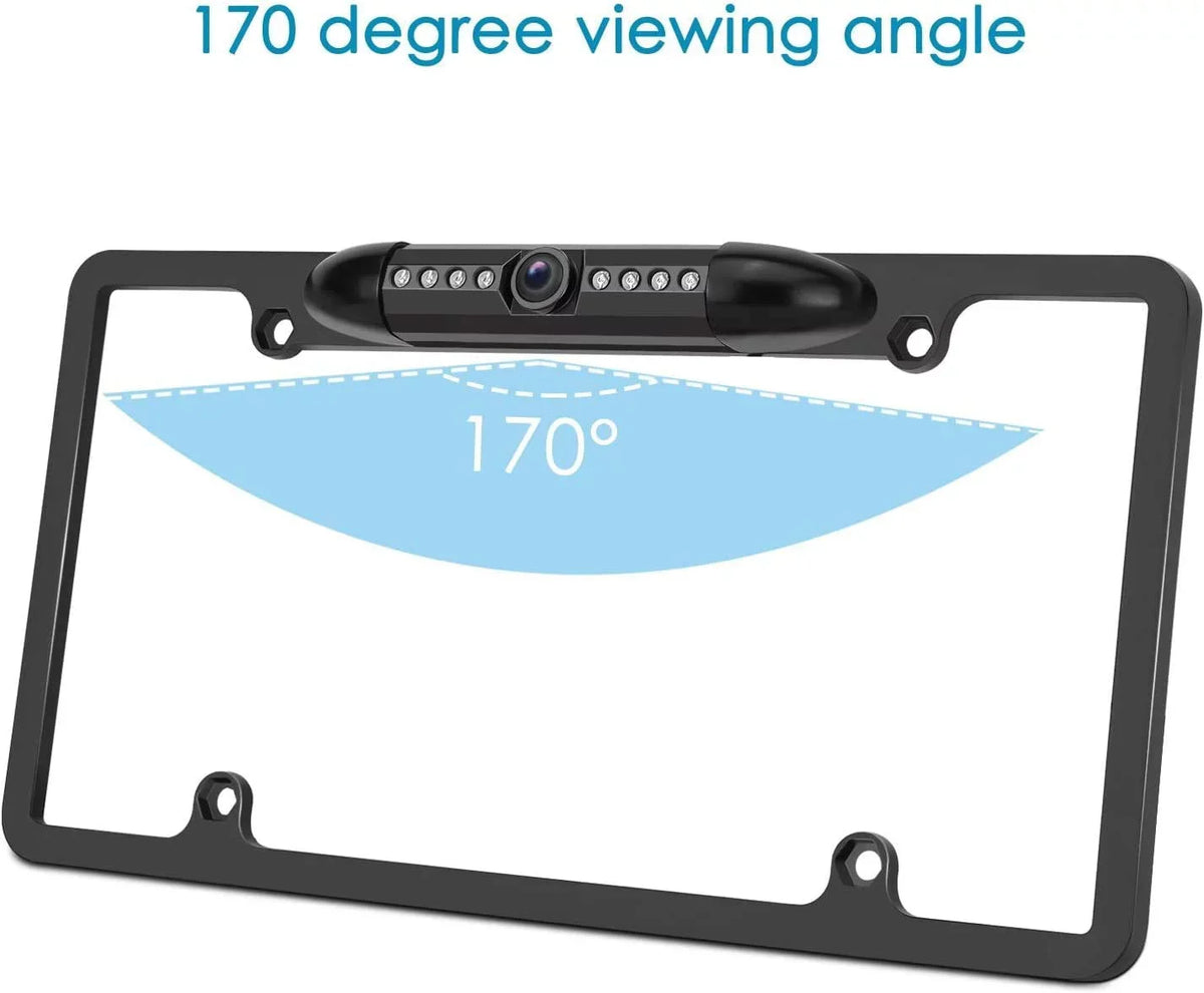 Backup Camera Rearview License Plate Frame for JVC KWM856BW KW-M856BW ebony
