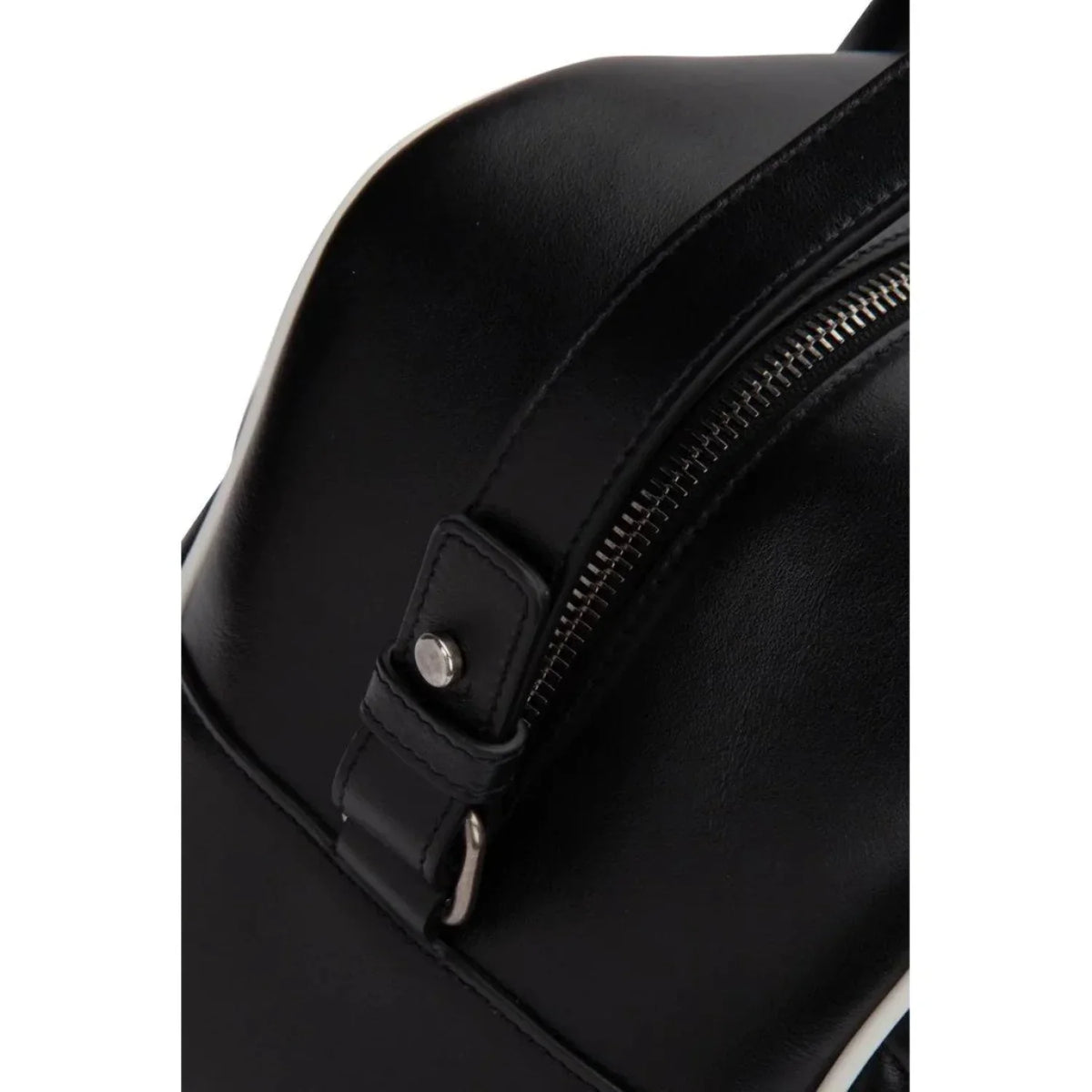 New Saint Laurent Miles Logo dark Calf Leather Duffel Bowling Bag 525145