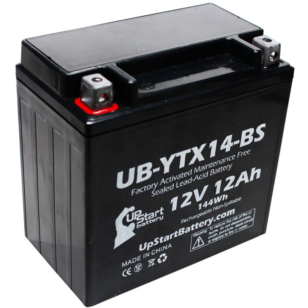 3-Pack UpStart Battery Replacement for 2011  F800ST, GS 800 CC Factory Activated, Maintenance Free, Motorcycle Battery - 12V, 12AH, UB-YTX14-BS