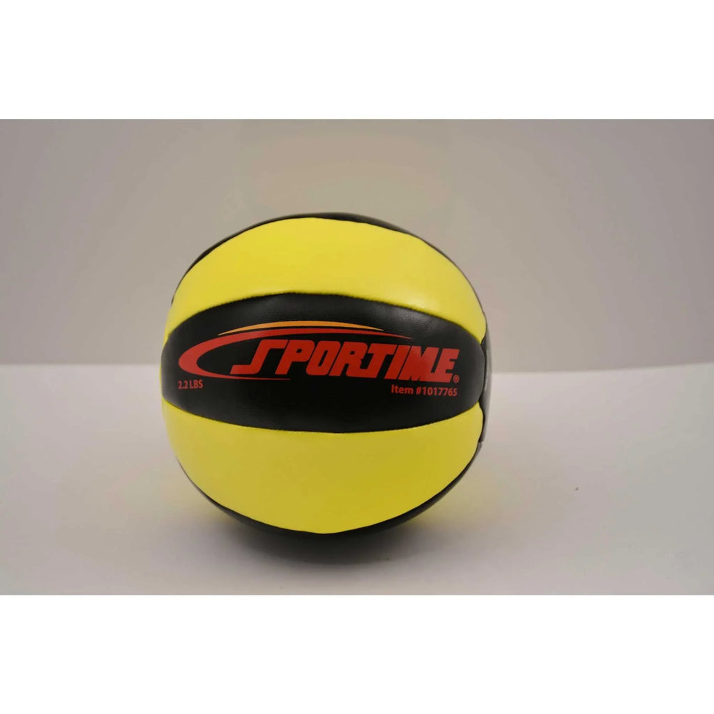 Sportime Strength Medicine Ball, 2 Pounds, 6 Inches, Yellow and charcoal
