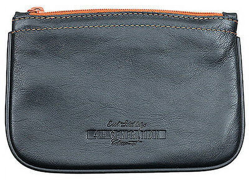 4th Generation Kenzo ebony Italian Quality Leather Zipper Tobacco Pouch - 7955