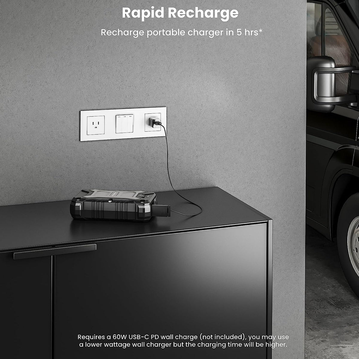 Power Bank Compatible with iPhone 15, 14, 13, iPad, MacBook,  S23, S22, S21, Androids, , Pixel. TECHSMARTER 30000mAh 65W USB-C PD Rugged and Waterproof, 15W Wireless Charging Portable Charger