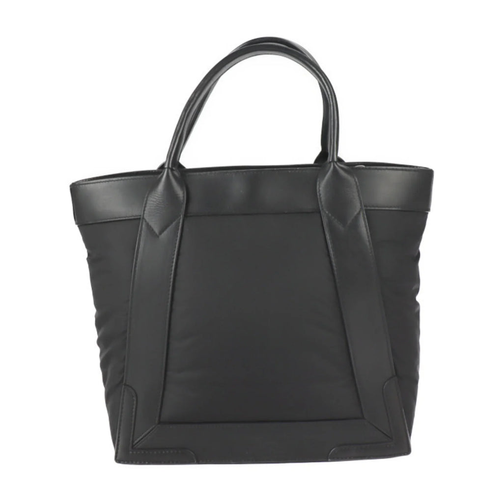 Pre-Owned BALENCIAGA Balenciaga Kabas S tote bag 363425 nylon leather charcoal silver metal fittings (Good)