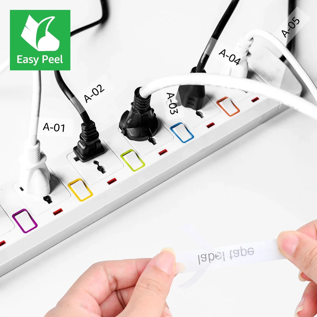 GREENCYCLE 10PK Compatible for Brother P-touch 12mm x 8m ebony on Clear TZ TZe TZe-FX131 TZ-FX131 TZe-131 TZ-131 Flexible ID Cable Wire Label Tape