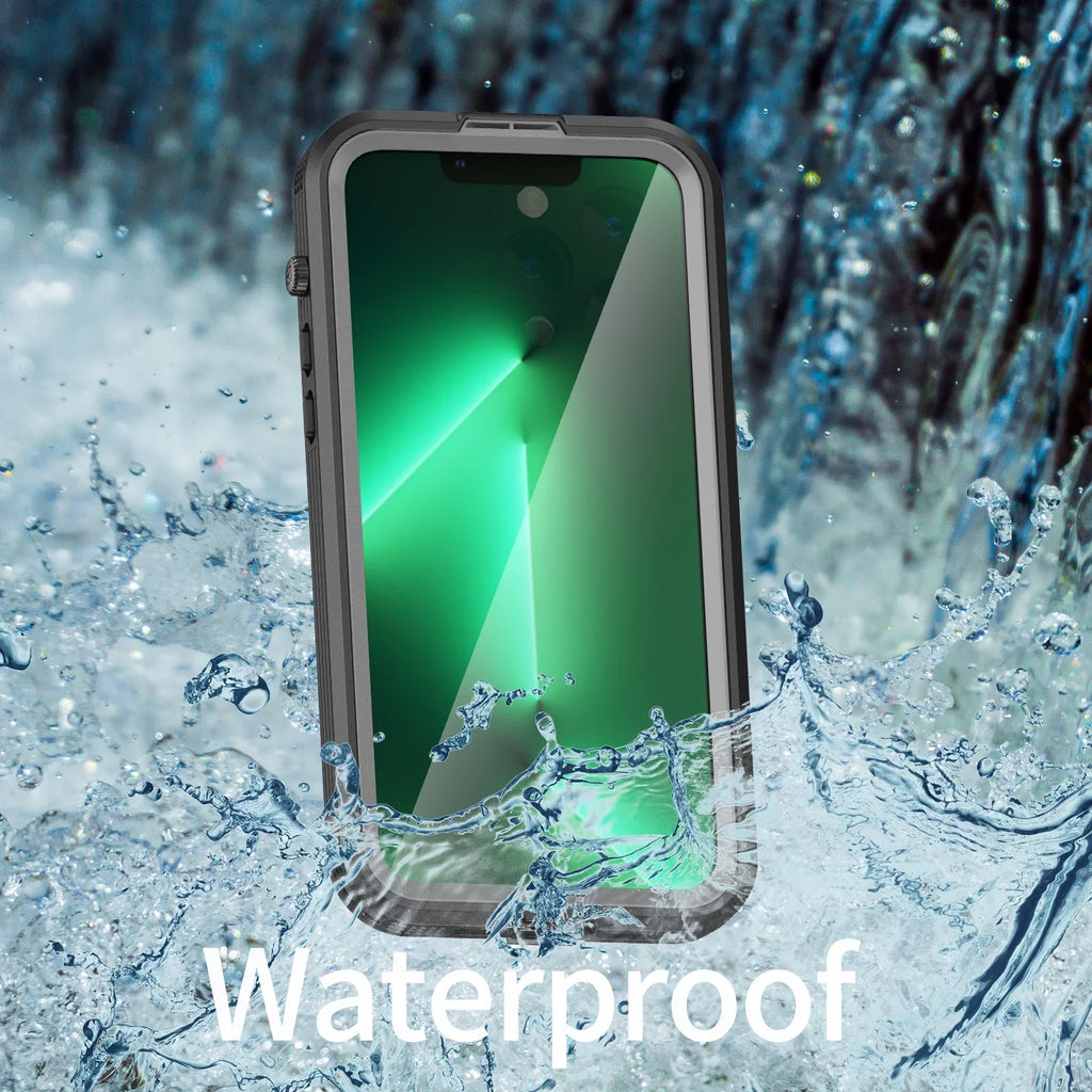 for iPhone 14 Pro Max 6.7" Case Waterproof, Built-in 6H Screen Protector [Real 360][IP68 Underwater][14FT Military Dropproof][Dustproof][Compatible with MagSafe] for iPhone 14 Pro Max - dark