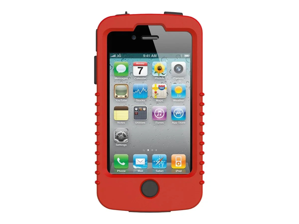Trident Cyclops II Series - Protective case for cell phone - silicone, polycarbonate - red - for  iPhone 4, 4S