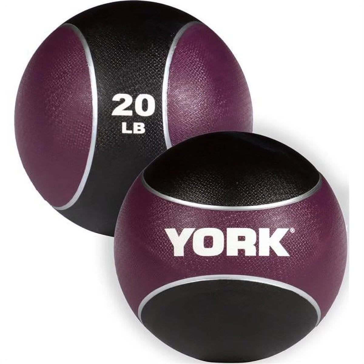 York Barbell  20 lbs 2 Tone Medicine Rubber Ball, Purple