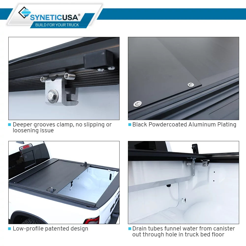 For 2007-2021  Tundra 5.5ft Truck Bed Waterproof Retractable Hard Tonneau Cover Hard Aluminum Low Profile Design