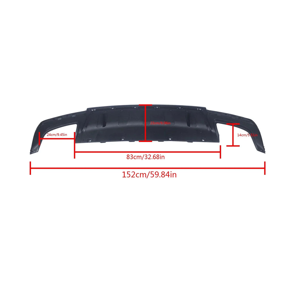 NINTE Rear Diffuser for 2015-2022 Chrysler 300 SRT Back Lip Gloss ebony Square Exhaust