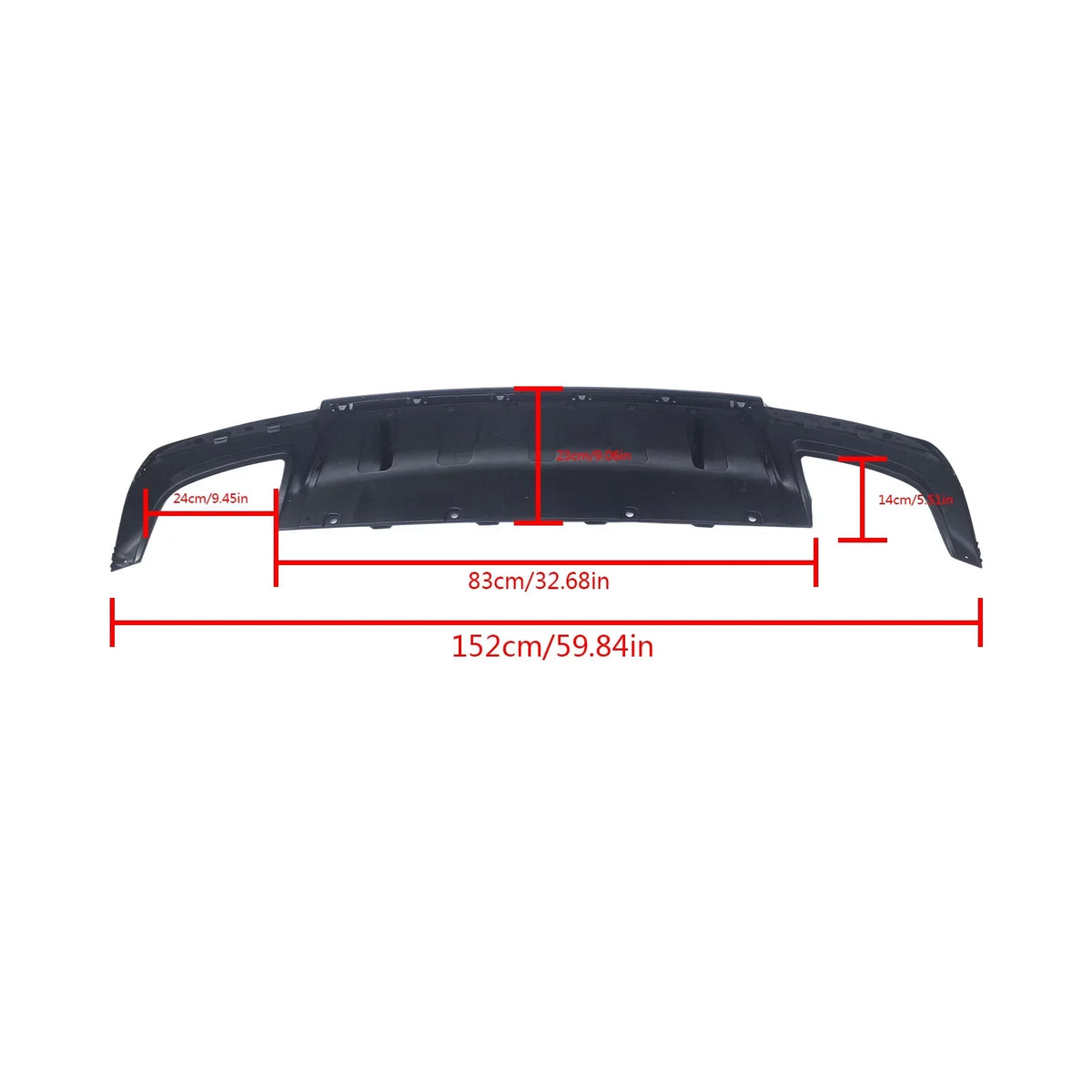NINTE Rear Diffuser for 2015-2022 Chrysler 300 SRT Back Lip Gloss ebony Square Exhaust