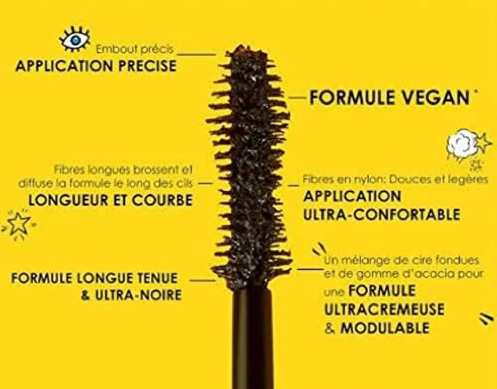 Sephora Collection Size Up Mascara, Waterproof, Immediate Supersized Volume, 01 Ultra dark 14 Ml 0.47 Fl.Oz
