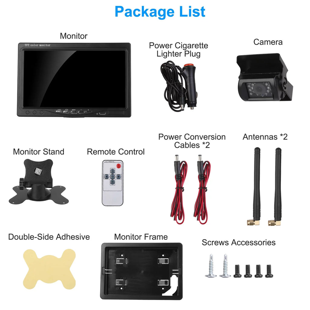 Wireless Car Backup Camera, iMountek Car Parking Reverse System with 7In Screen Night Vision 2.4G Stable Signal for Car Trunk Van SUV