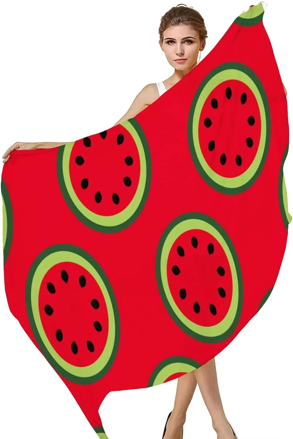 Hyjoy Watermelons Pattern Long Silk Neck Scarf Lightweight Shawl Wrap Scarves for Women Girls