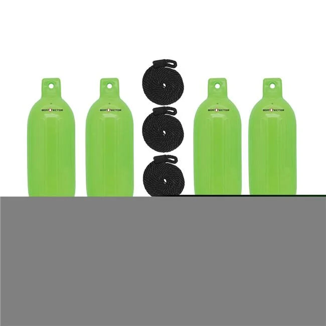 Boattector Inflatable Fender Value, Neon Yellow - Pack of 4. 4.5 x 16 in