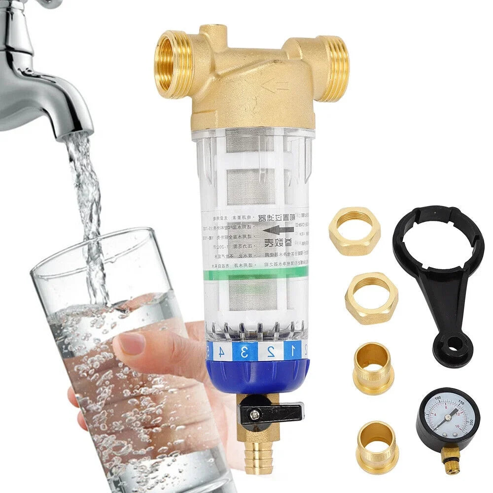 Reusable Sediment Water Filter Spin Down Mesh System 50℃ Water Filter 3/4" inch