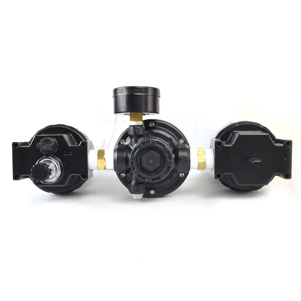 Interstate Pneumatics WC1081HDAG-250 1/2 inch Large 'T' Handle Poly Bowl Filter Regulator Lubricator Integral Combo Made in USA.