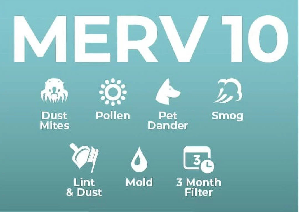 Actual Size: 11-1/2 x 11-1/2 x 7/8. 6 Pack of 12x12x1 MERV 10 Pleated Air Filters by Glasfloss