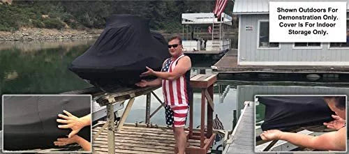 Indoor Jet Ski Cover for SEA DOO GTI 2006-2007 - ebony Satin - Ultra Soft & Stretchy - Protects from Dust & Dings Inside! Includes Storage Bag - Indoor ONLY