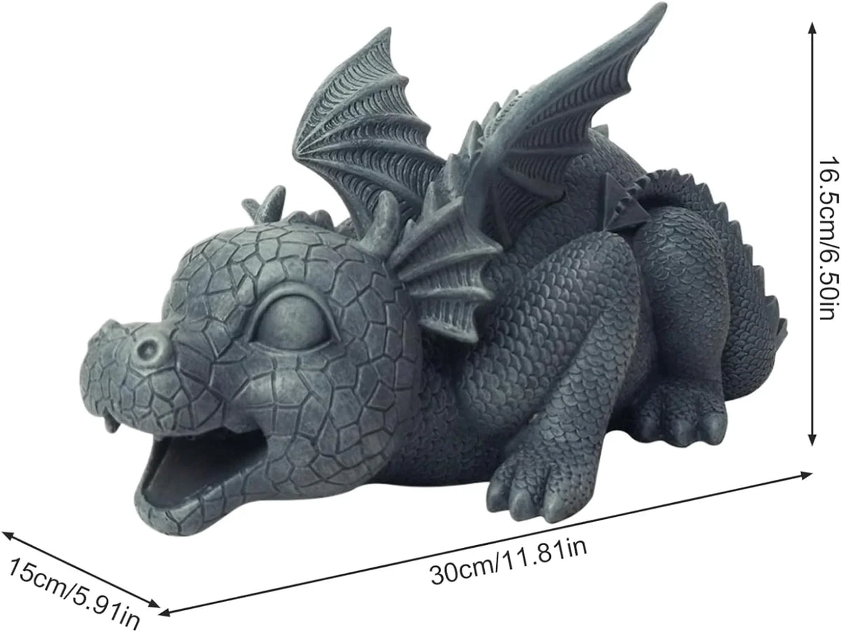 Dragon Fountain Resin water feature Spouting Dragon Garden Statue Weather Resistant Realistic Water Spray Dragon Statue for Yard Park Courtyard lake Pool