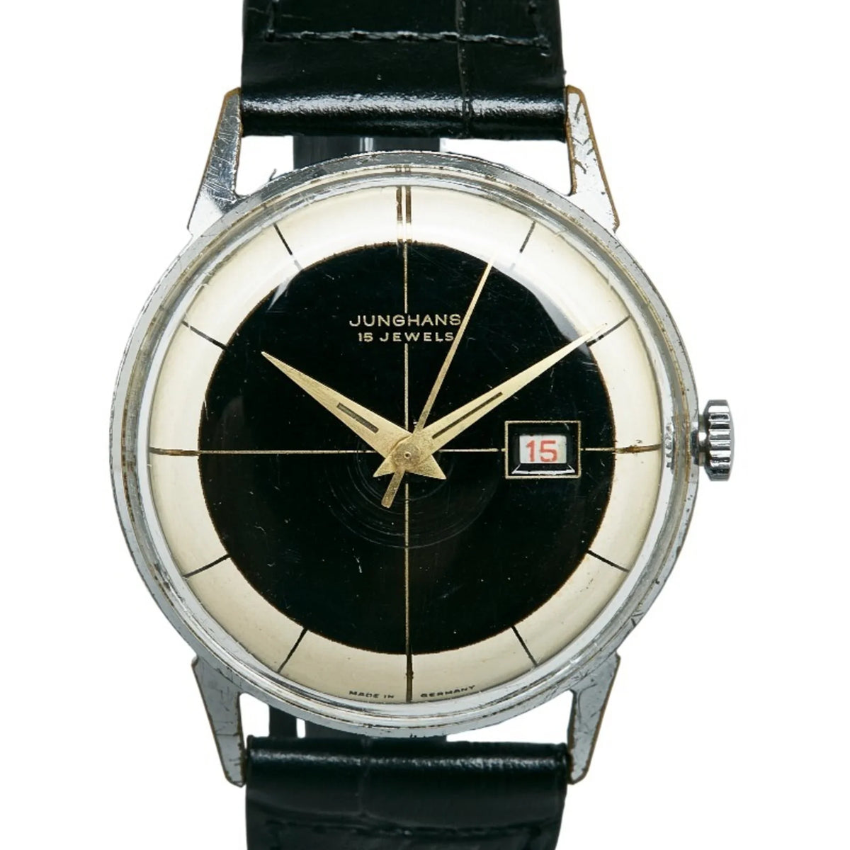 Pre-Owned Junghans 15JEWELS External Belt Watch Manual Winding dark White Dial Stainless Steel Ladies JUNGHANS (Good)