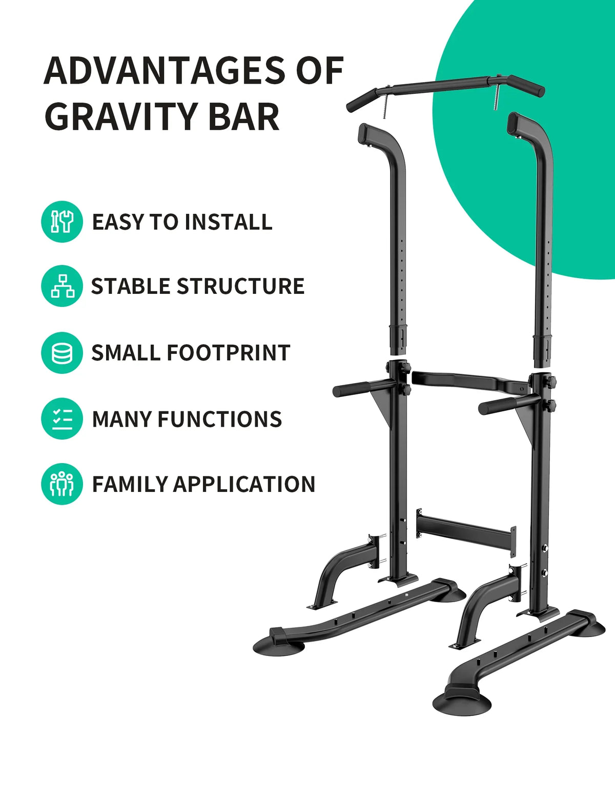 Rebuild Your Life Power Tower Pull Up Bar Station Workout Dip Station for Home Gym Strength Training Fitness Equipment Newer Version,400LBS