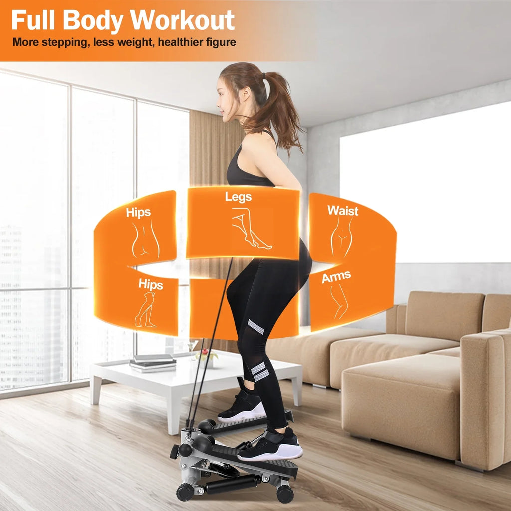 iMounTEK Mini Fitness Stepper with LCD Monitor, Stepper for Exercise Gray Stepper Max 330.7LBS