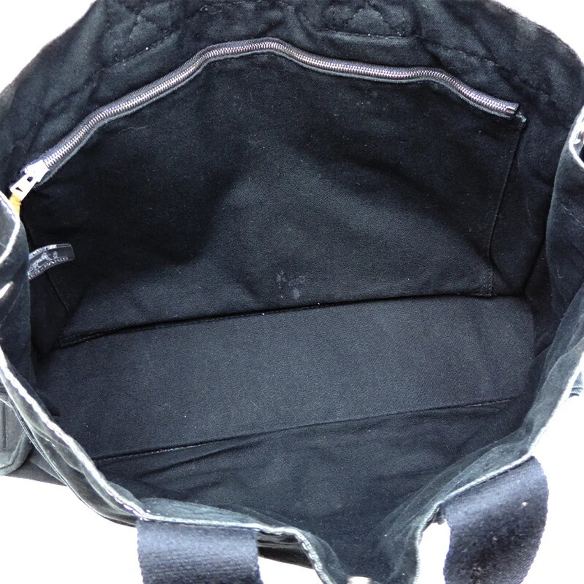 Pre-Owned Hermes Deauville MM Ladies Tote Bag Cotton Canvas charcoal (Fair)