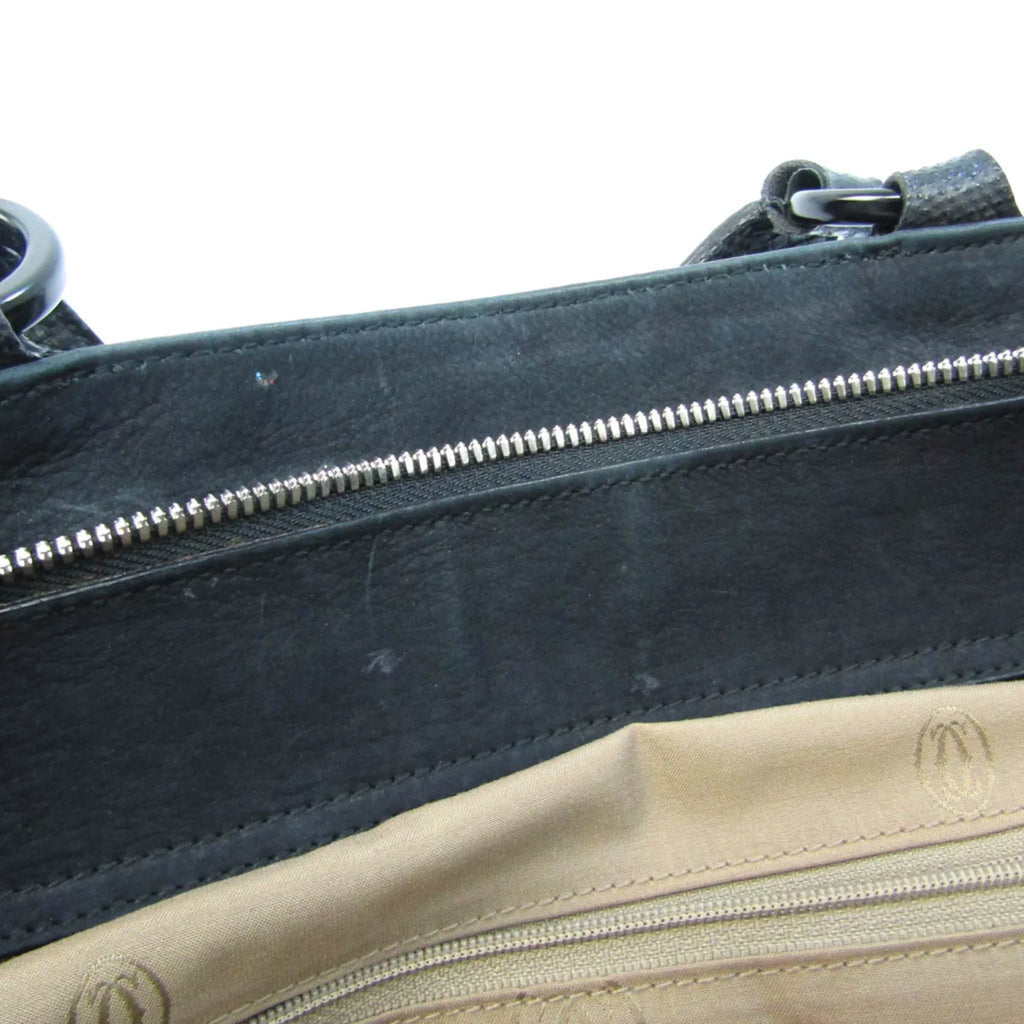 Pre-Owned Cartier Marcello Water Snake L1000928 Women's Suede,Leather Handbag,Shoulder Bag dark (Good)
