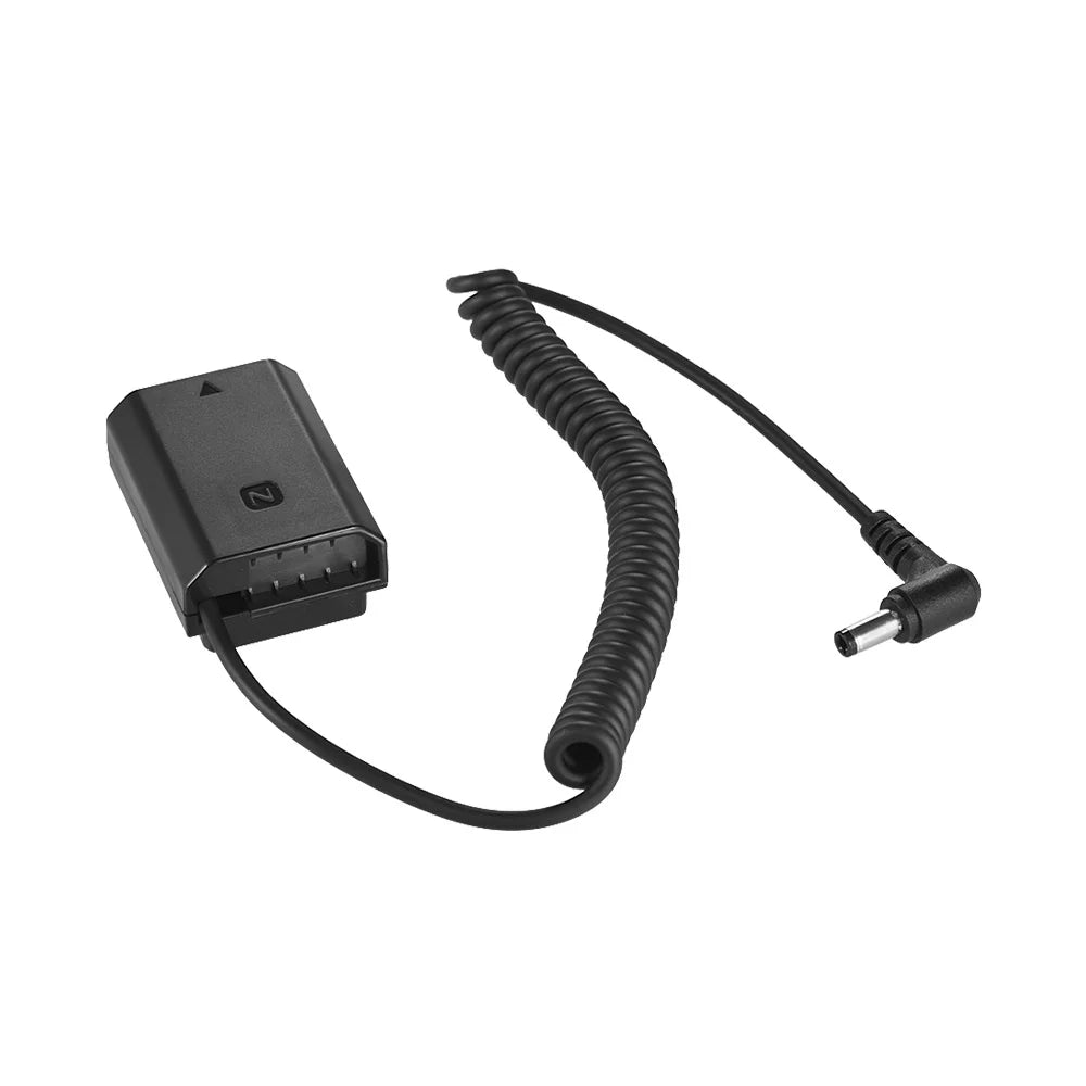 Andoer Dummy Battery Pack NP-FZ100 DC Coupler Connector with Spring Cable Suitable for  A7III A9 A7RIII A7SIII