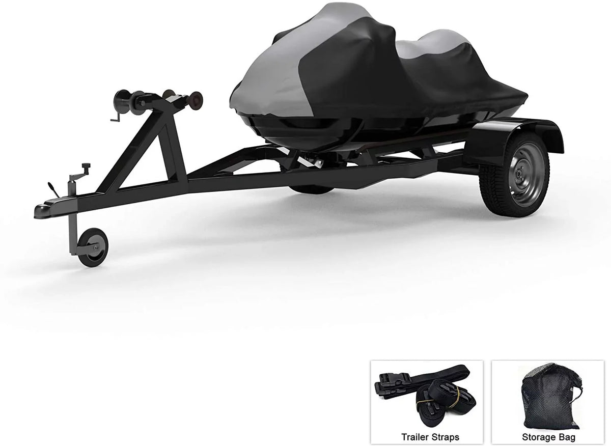 Weatherproof Jet Ski Covers for Yamaha EXR 2021 - Gray/dark Color - All Weather - Trailerable - Protects from Rain, Sun, UV Rays, and More! Includes Trailer Straps and Storage Bag