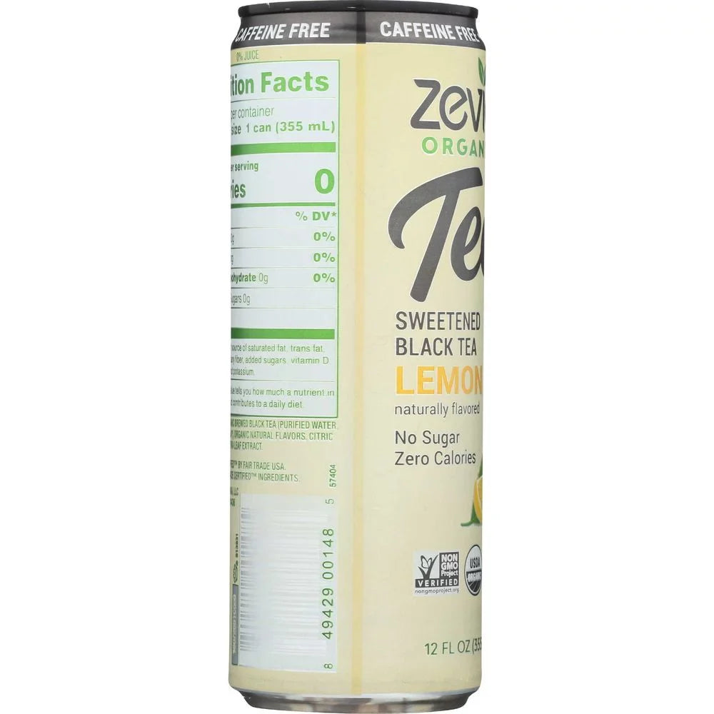 Zevia Organic Caffeine Free Lemon Sweetened ebony Tea, 12 Fluid Ounce -- 12 per Case.