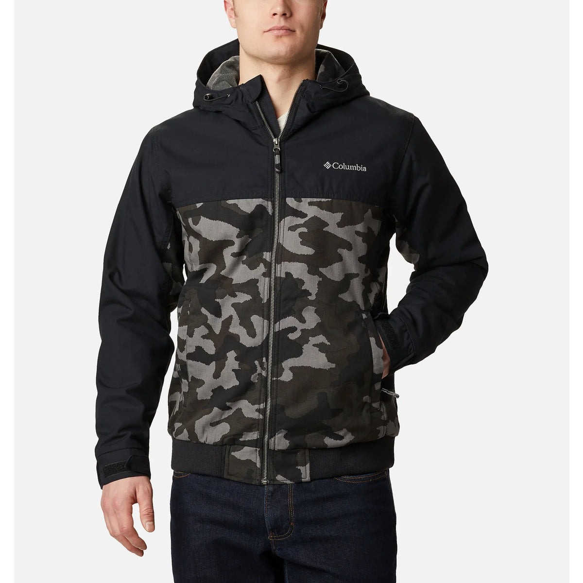 Columbia Men's Loma Vista Hooded Jacket, charcoal Traditional Camo/charcoal, Small