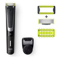 PHILIPS Norelco OneBlade Hybrid Styler Electric Trimmer & Shaver, QP6510 + OneBlade Body Kit, 3 Pieces, charcoal