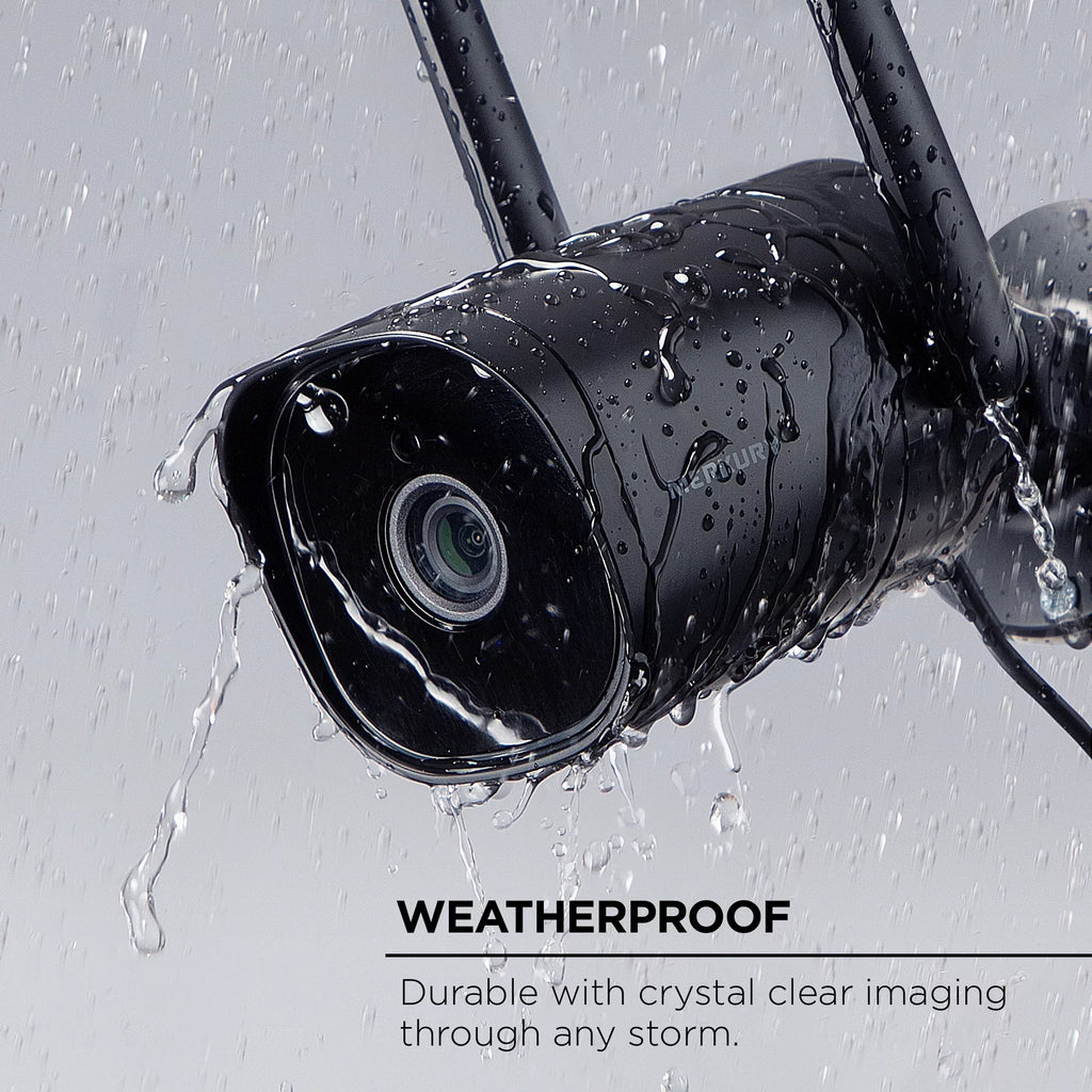Merkury Smart 1080P Smart Outdoor Security Camera - Weatherproof, Night Vision, 2-Way Audio, dark, Wi-Fi