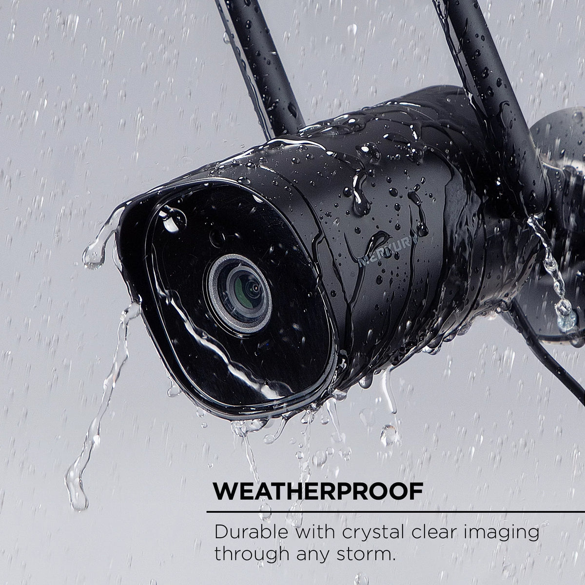 Merkury Smart 1080P Smart Outdoor Security Camera - Weatherproof, Night Vision, 2-Way Audio, dark, Wi-Fi