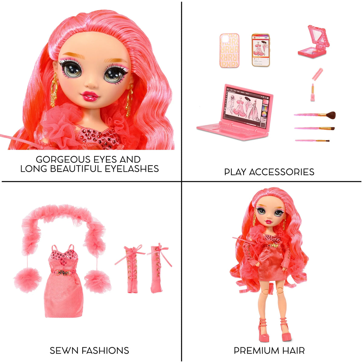 Great Gift for Kids 4-12 Years Old and Collectors. Fashionable Outfit & 10+ Colorful Play Accessories. Rainbow High Priscilla- Pink Fashion Doll