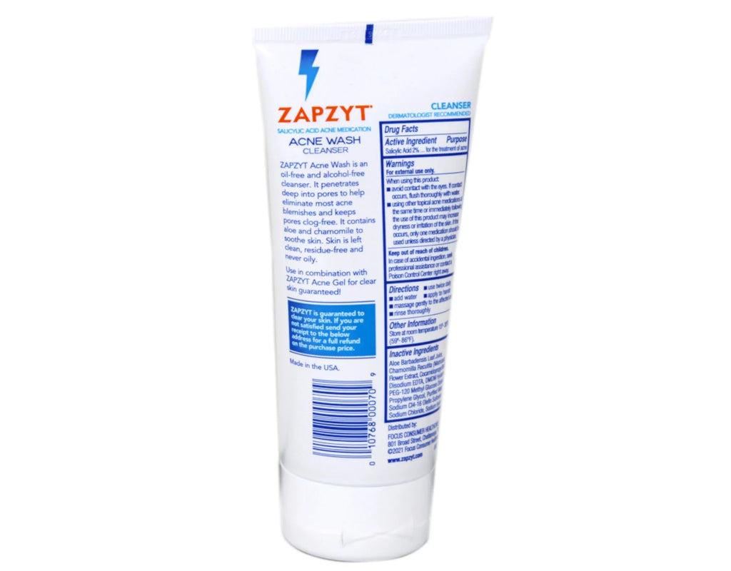 '- Pack of 6. Zapzyt Acne Wash Cleanser Oil Free, 6.25 Oz