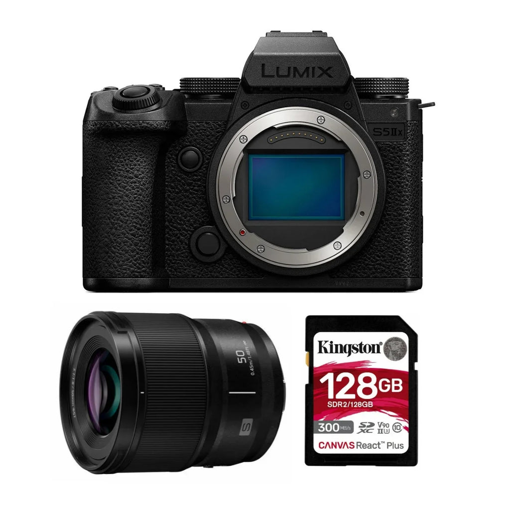Lumix S5 IIX 24.2MP Full Frame Mirrorless Camera with Phase Hybrid AF with  LUMIX S 50mm f/1.8 Lens