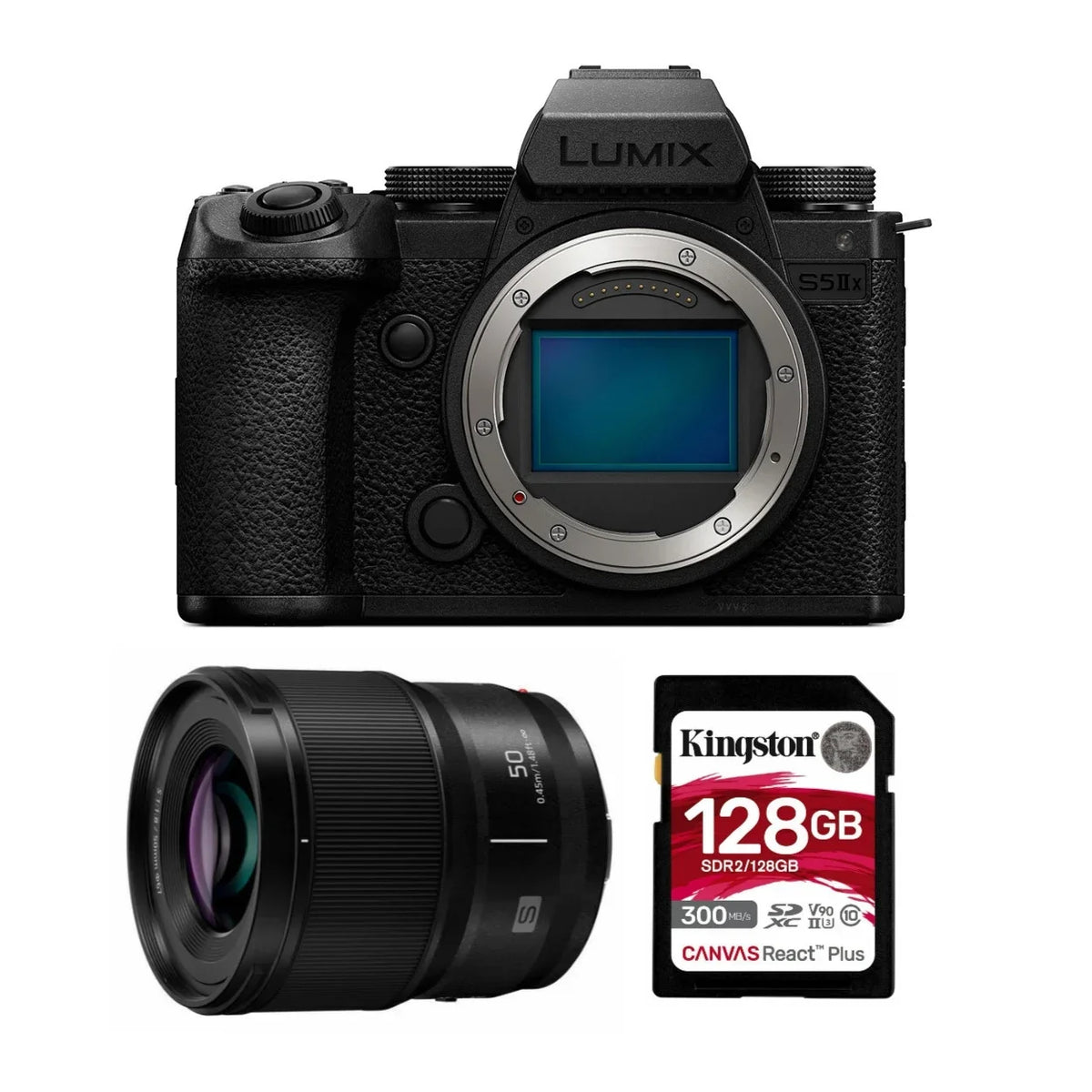 Lumix S5 IIX 24.2MP Full Frame Mirrorless Camera with Phase Hybrid AF with  LUMIX S 50mm f/1.8 Lens