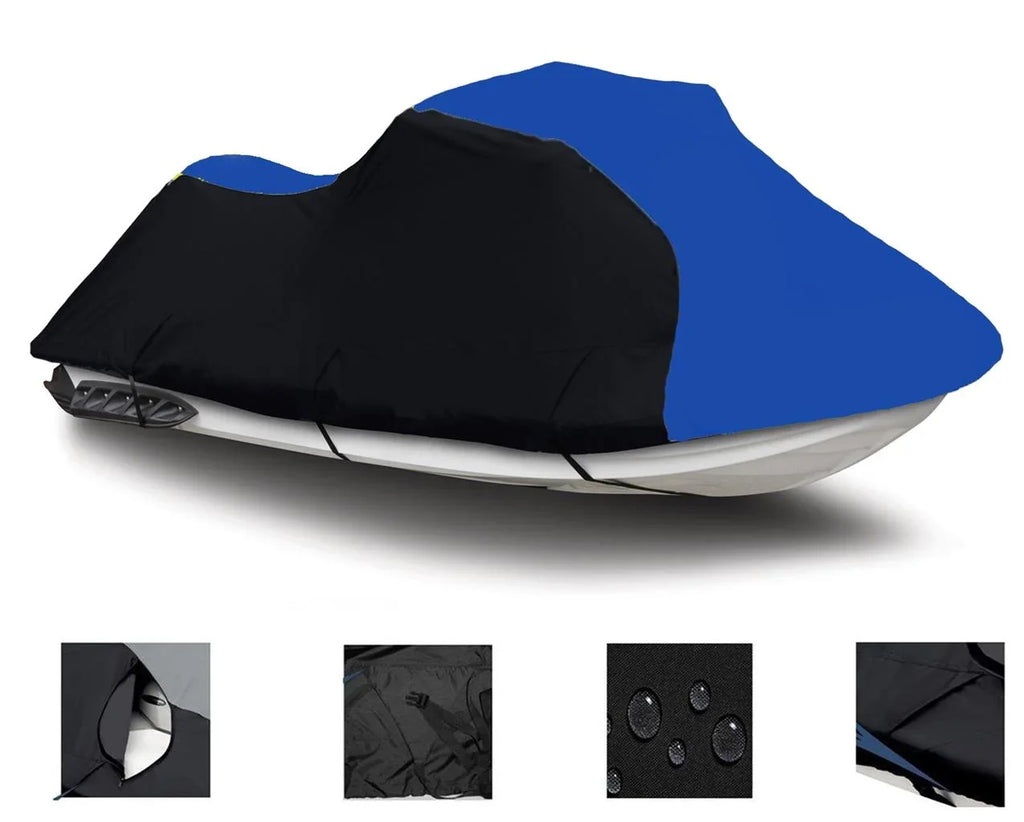 dark / BLUE HEAVY-DUTY Cover Compatible for YAMAHA Wave Runner GP1200R 1999 2000 2001 2002 Jet Ski PWC Trailerable Cover 2 Seater