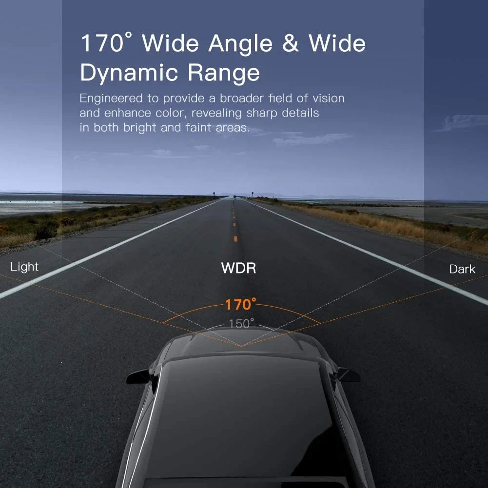 Dash Cam 1080P Full HD Front and Rear 3 1 inch Car Cam 170°Wide Angle Screen, dark