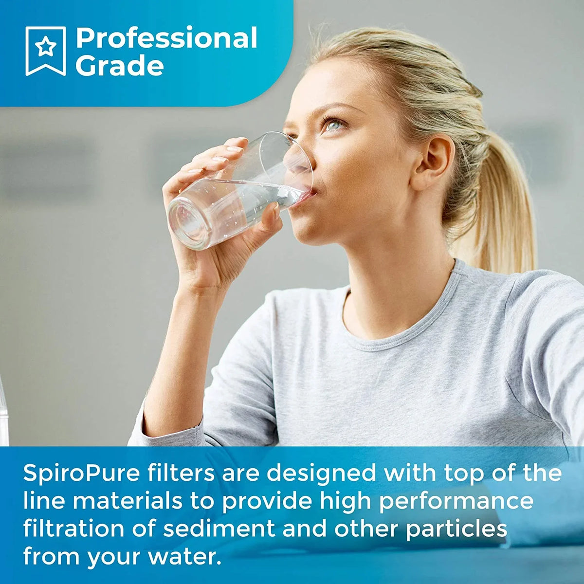 SpiroPure SP-WP25-BB 10x4.5 25 Micron String-Wound Polypropylene Water Filter Cartridge WP25BB97P 355216-43 CW25-BBS (Case of 8)