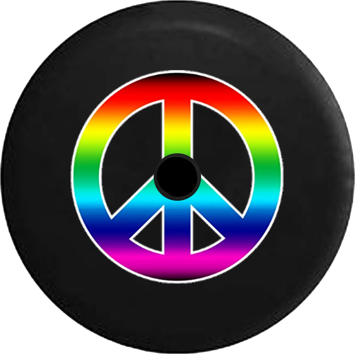 2018 2019 Wrangler JL Backup Camera Rainbow Colorful Peace Sign Gay Spare Tire Cover for Jeep RV 32 1 inch
