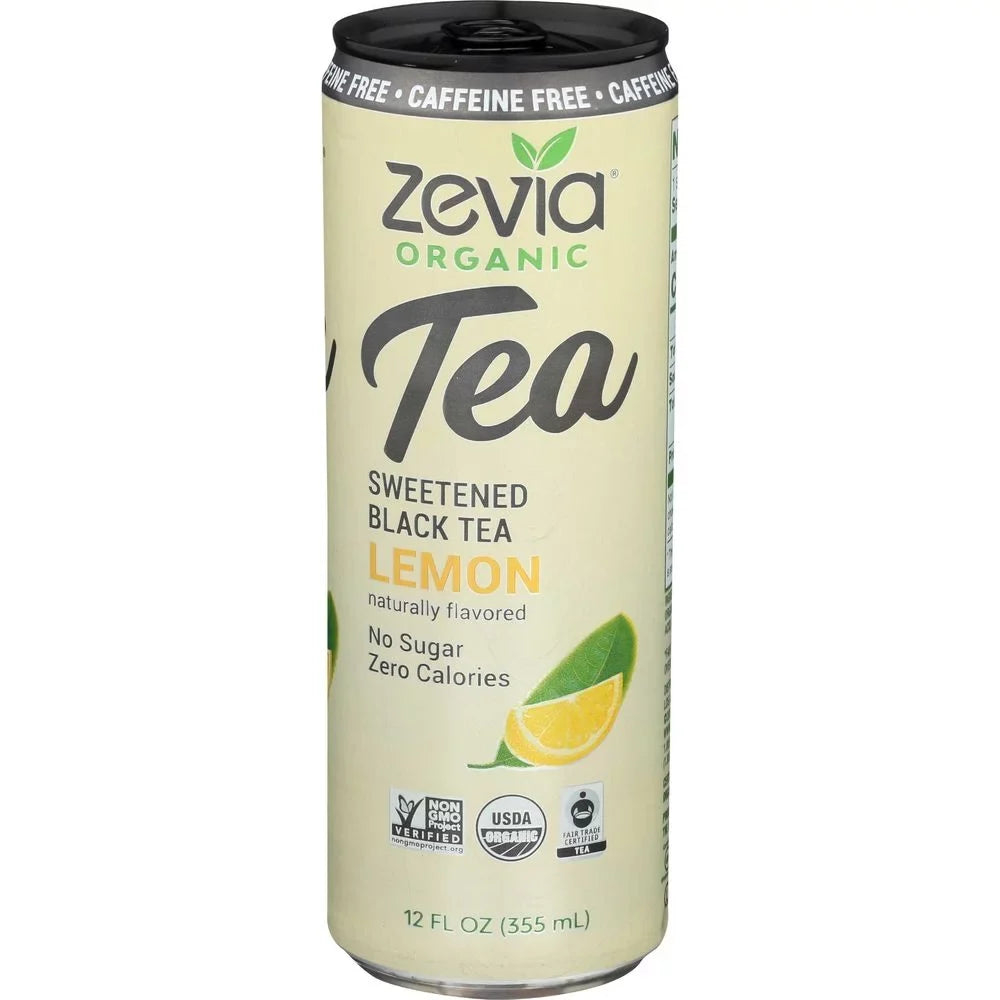 Zevia Organic Caffeine Free Lemon Sweetened ebony Tea, 12 Fluid Ounce -- 12 per Case.