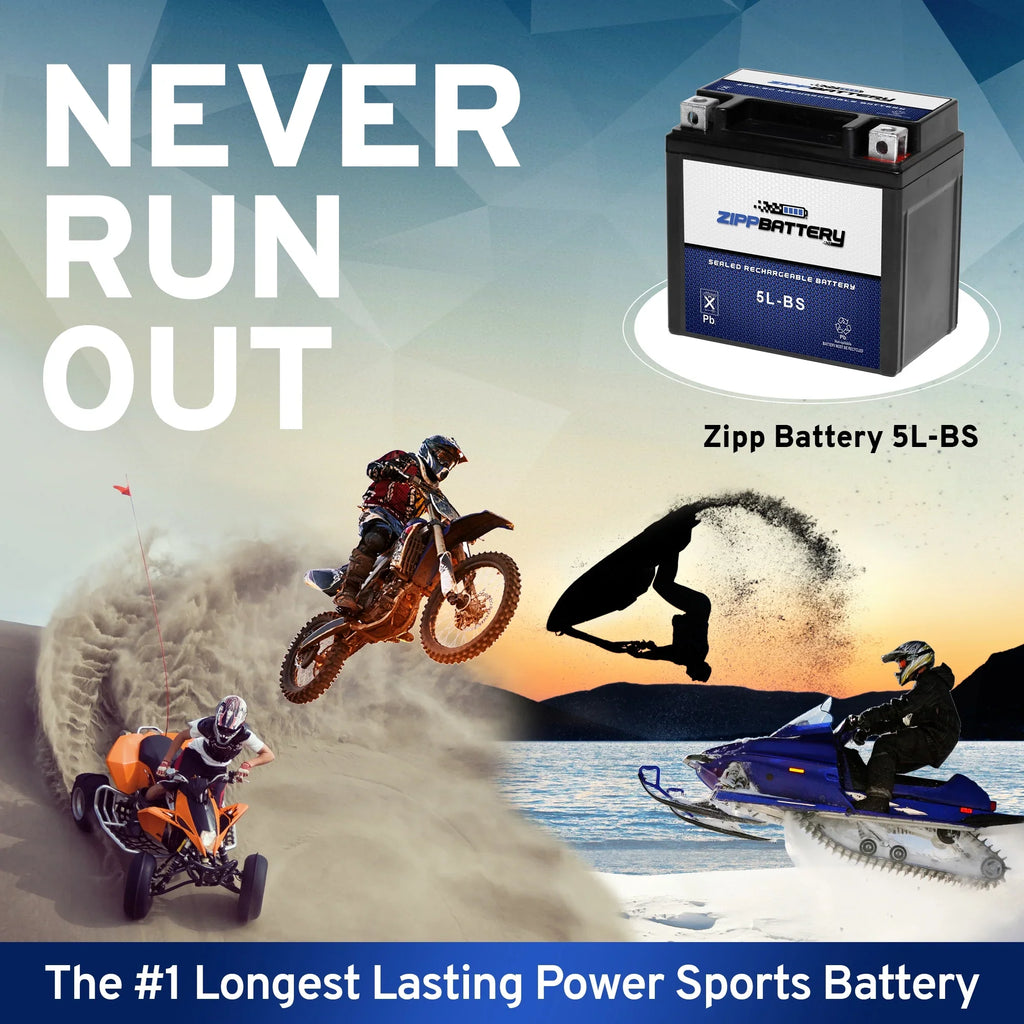 Zipp Battery YTX5L-BS ATV Battery for Arctic Cat 90Cc Dvx90, Utility 2007