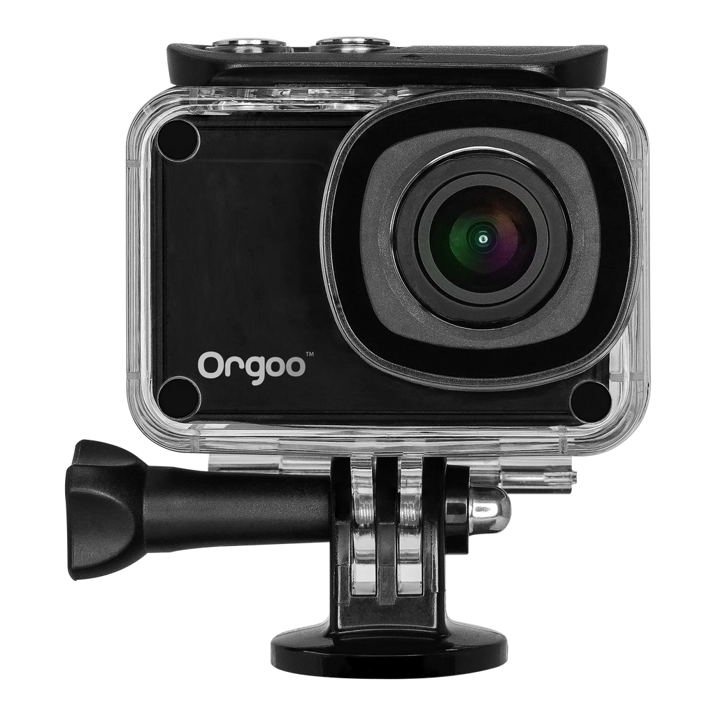 ORGOO OC1/BLK Swift 4K Action Camera Electronic Image Stabilization,  Image Sensor, 2” IPS Touchscreen, Accessories (Ip68 Certified Waterproof Case, Wearable Remote, Mini Tripod, and More)