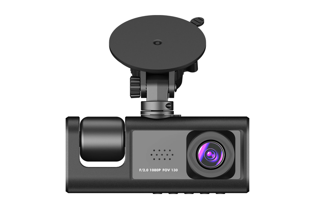 3 Channel Dash cam, 2-25mm Screen Driving Recorder, High-Definition 1080P, Night Vision, Loop recording, Motion Detection, G-Sensor +32 GB SD Card