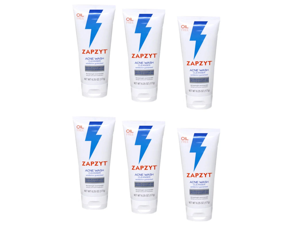 '- Pack of 6. Zapzyt Acne Wash Cleanser Oil Free, 6.25 Oz