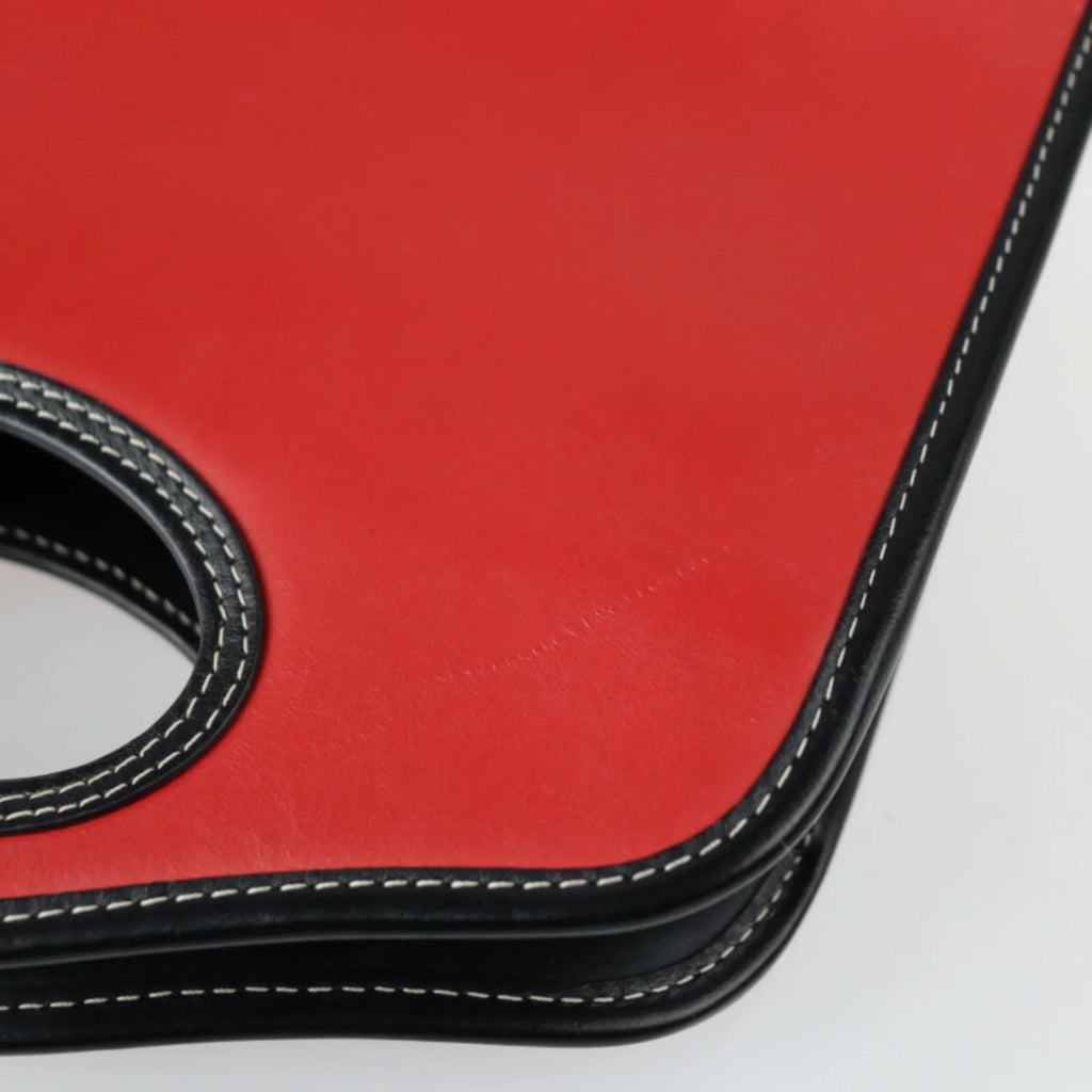 Pre-Owned BURBERRY Burberry mini pocket bag handbag leather nylon canvas red ebony multicolor gold metal fittings check pattern 2WAY shoulder (Good)