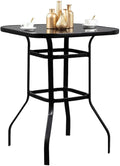 Marlowe Aesthetically Designed Multi Purpose Solid Glass Bar Table With Metal Finish
